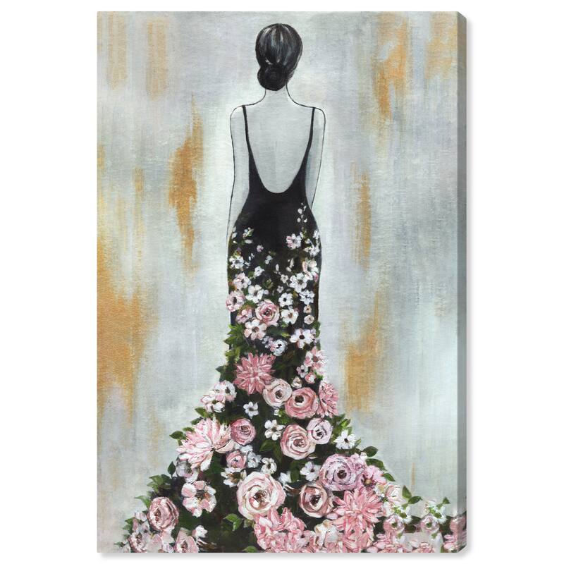 Wynwood Studio Fashion and Glam Beautiful floral Back Black and Traditional Wall Art Canvas Print