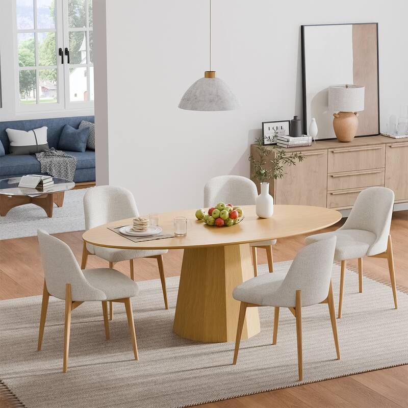 Dovelina 67" 3 Color Options Oval Dining Table for 6 People - 67"x33.5"x31"