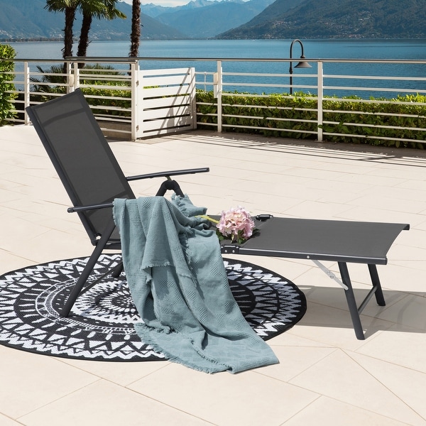 NUU GARDEN Outdoor Textilene Single Chaise Lounge