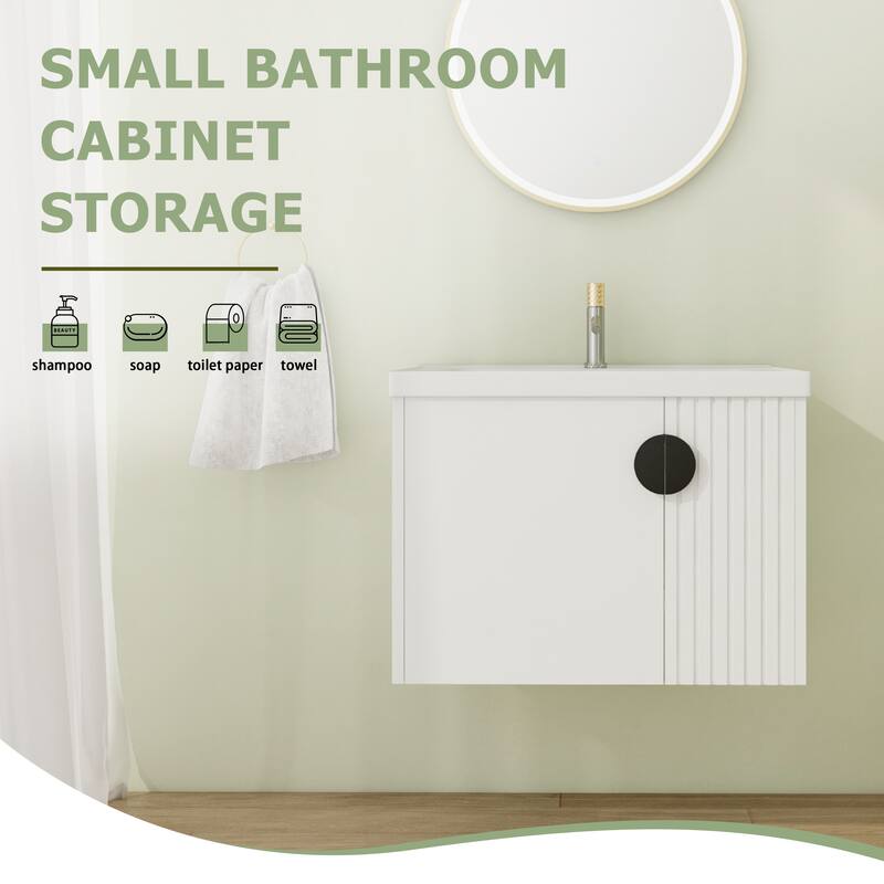 28" Floating Bathroom Vanity with Sink,Wall Mounted Bathroom Vanity with Soft Close Door