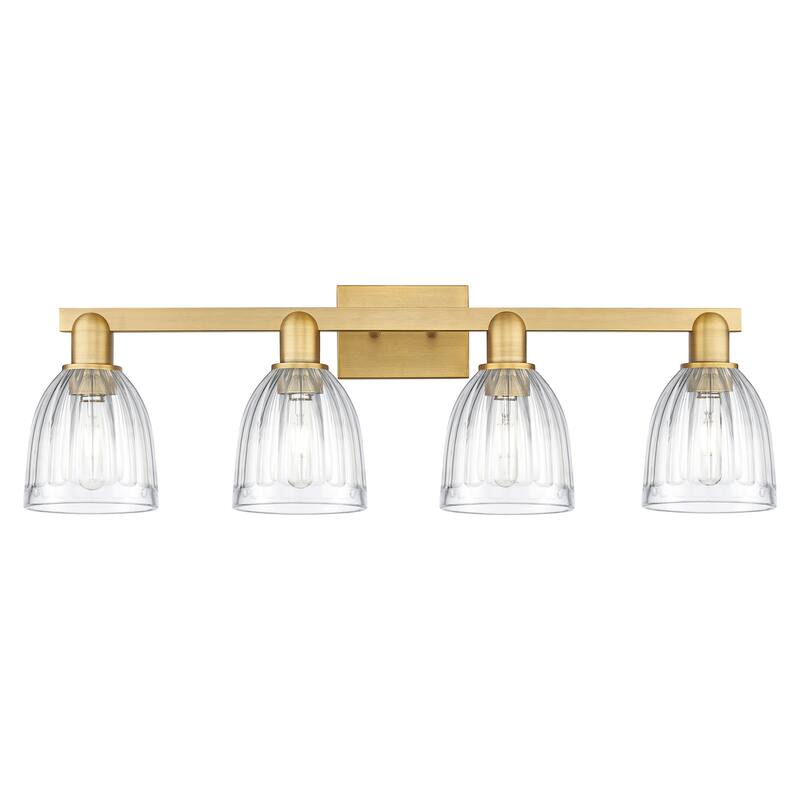 Innovations Lighting 716-4W-12-33 Brookfield Vanity Brookfield 4 Light - Brushed Brass / Clear