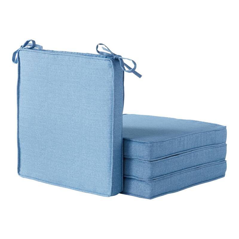 Greendale Home Fashions 18-Inch Square Outdoor Chair Pad (4-Pack) - Denim