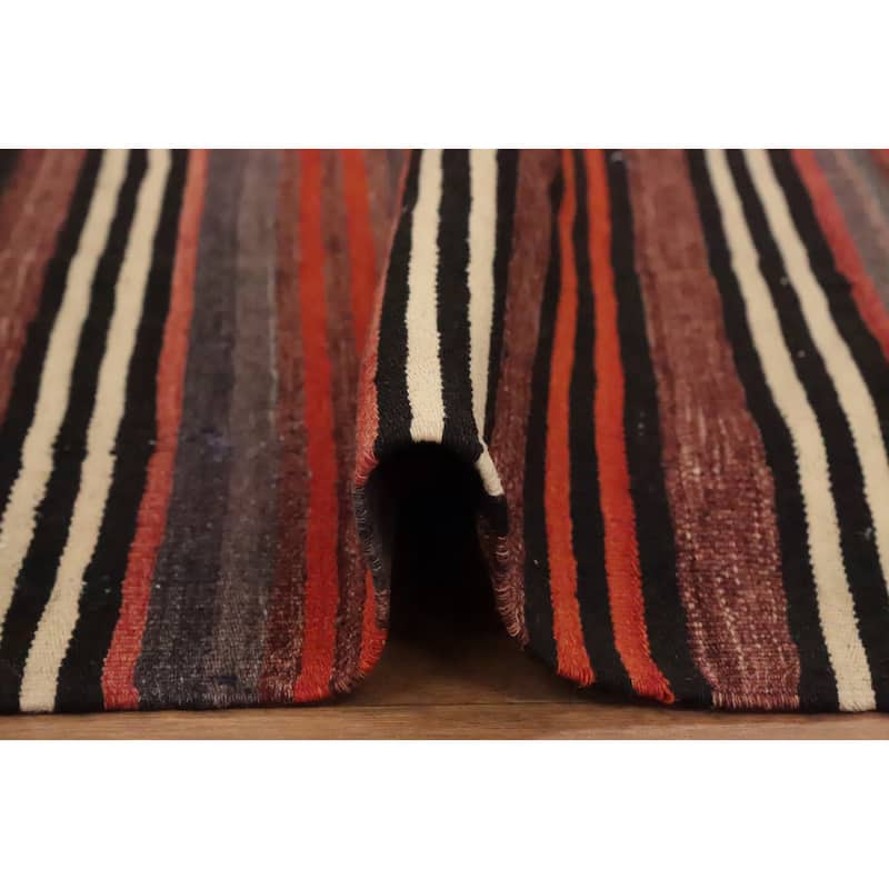 Hand Woven Oriental 100% Wool Carpet Southwestern Geometric Multi-Colored Kilim Area Rug - 8' 10'' X 4' 6''