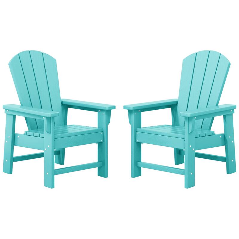 Laguna Kids Outdoor Poly Adirondack Chair (Set of 2) - Turquoise