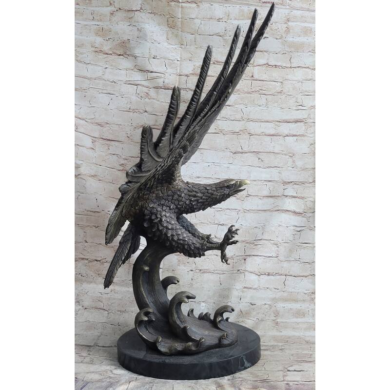 Bronze Metal Eagle Statue Sculpture Garden Yard Original Casting 26 Inches X 31 Inches