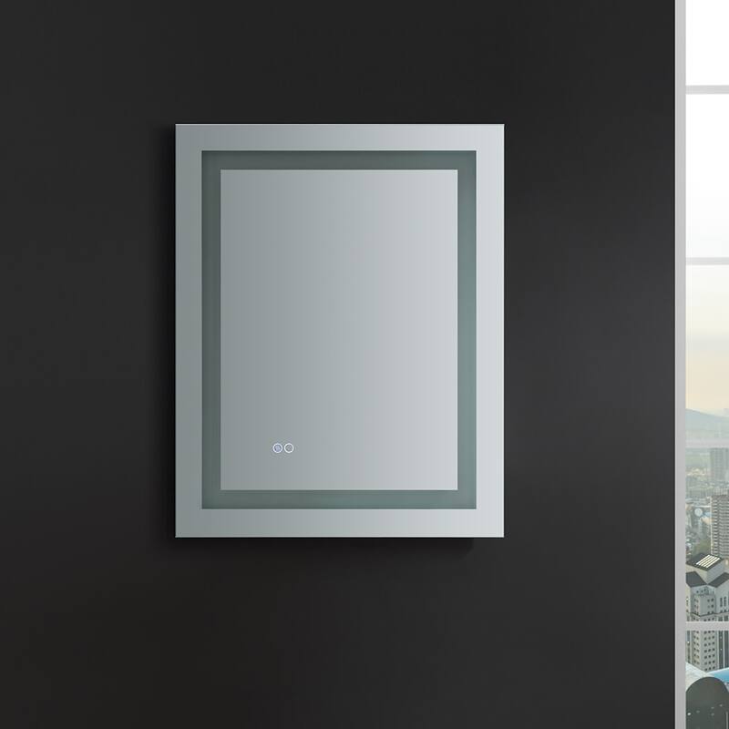 Fresca Luminosa 30" x 24" Framed Bathroom Mirror with LED Lighting and