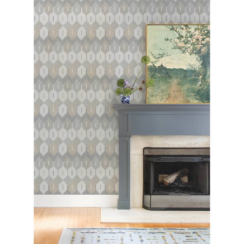 A-Street Prints Abilene Neutral Ikat Wallpaper