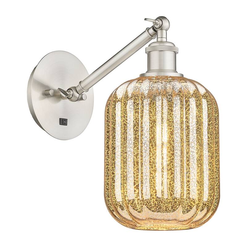Innovations Lighting 317-1W-12-7 Preston Sconce Preston 12" Tall Wall - Brushed Satin Nickel / Mercury