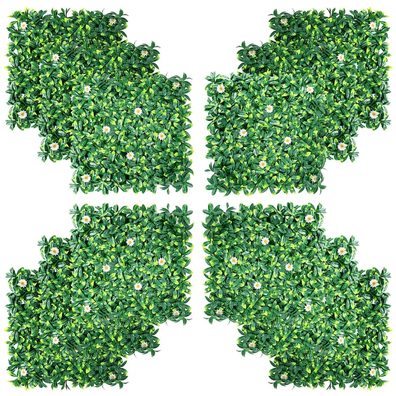 12PCS Artificial Boxwood Panels Garden Privacy Fence Screen - Green