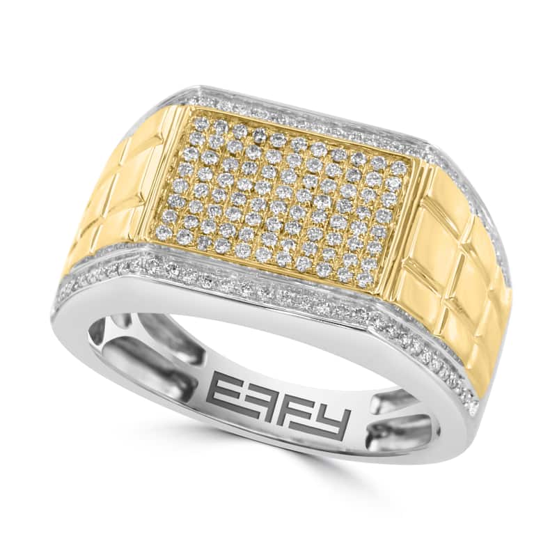 Effy Men's 14K White & Yellow Gold Diamond Ring