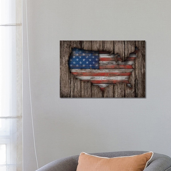 slide 2 of 4, iCanvas "American Wood Flag" by Diego Tirigall Canvas Print 18x26x1.5