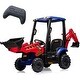 preview thumbnail 3 of 20, 4-in-1 12V Kids Ride on Tractor Excavator Bulldozer with Remote Control Red & Blue