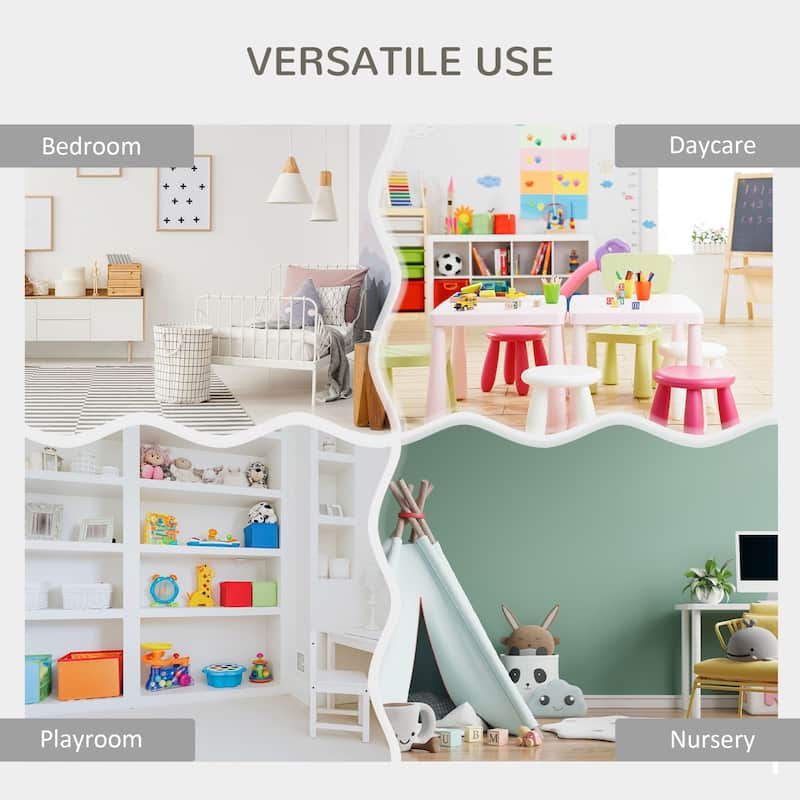 Kids Toy Storage Organizer Shelf, Children Bookshelf for Bedroom, Playroom, Nursery, Grey