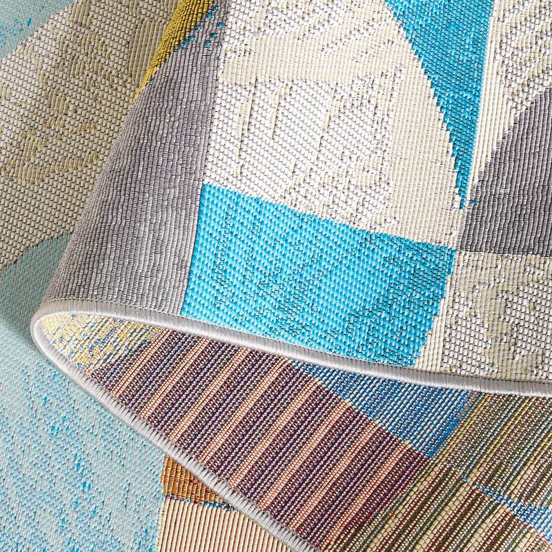 SAFAVIEH Barbados Nery Mid-Century Modern Abstract Waterproof Patio Backyard Rug