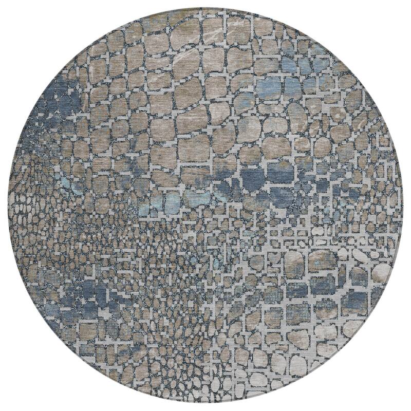 HomeRoots Abstract Transitional Rectangle Outdoor Rug