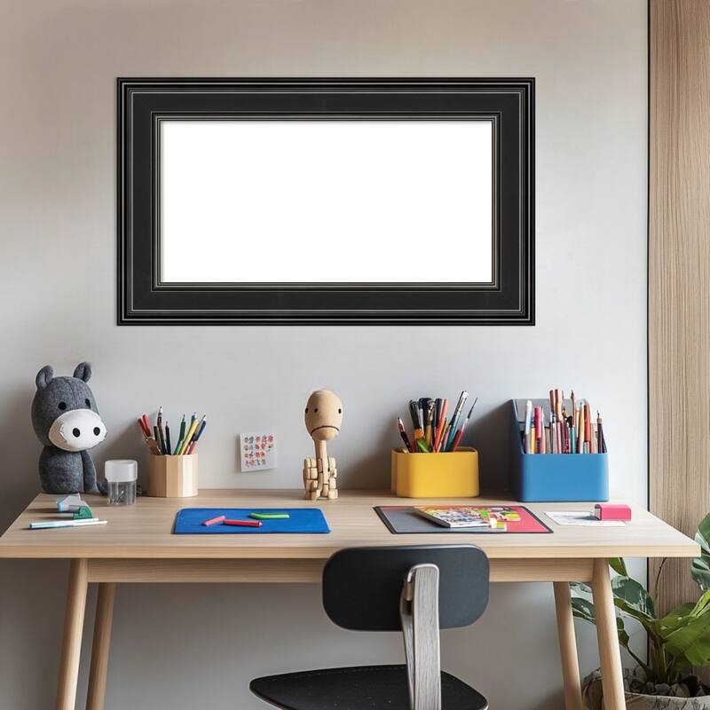 Amanti Art Ridge Black Framed Dry Erase Magnetic Board