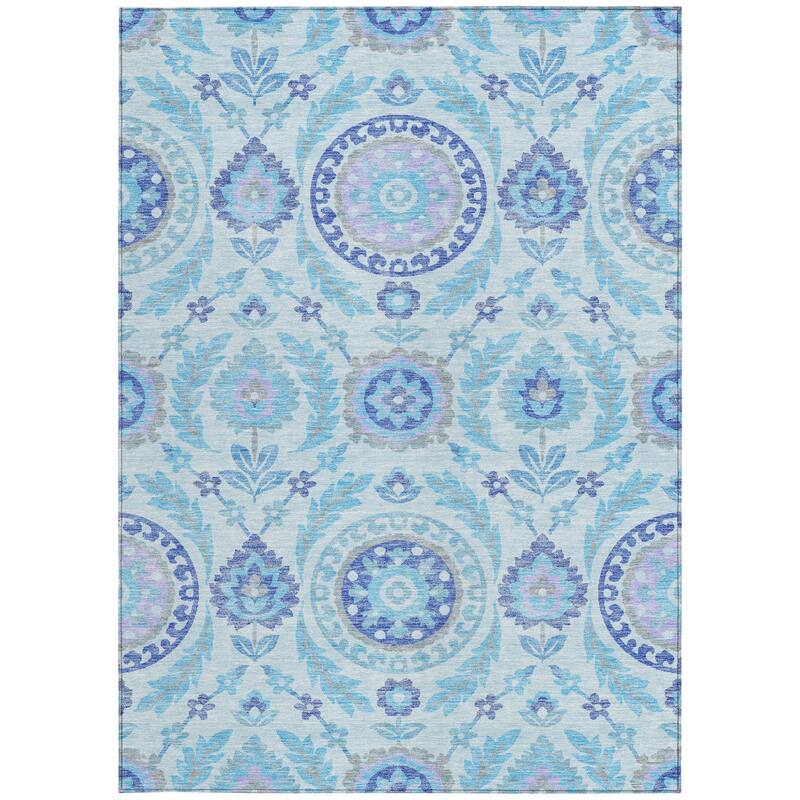 HomeRoots Floral Transitional Rectangle Outdoor Rug