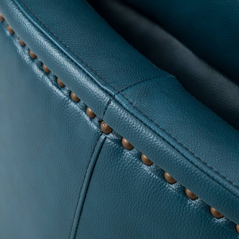 Jorge 28.74" Wide Genuine Leather Swivel Chair Set of 2
