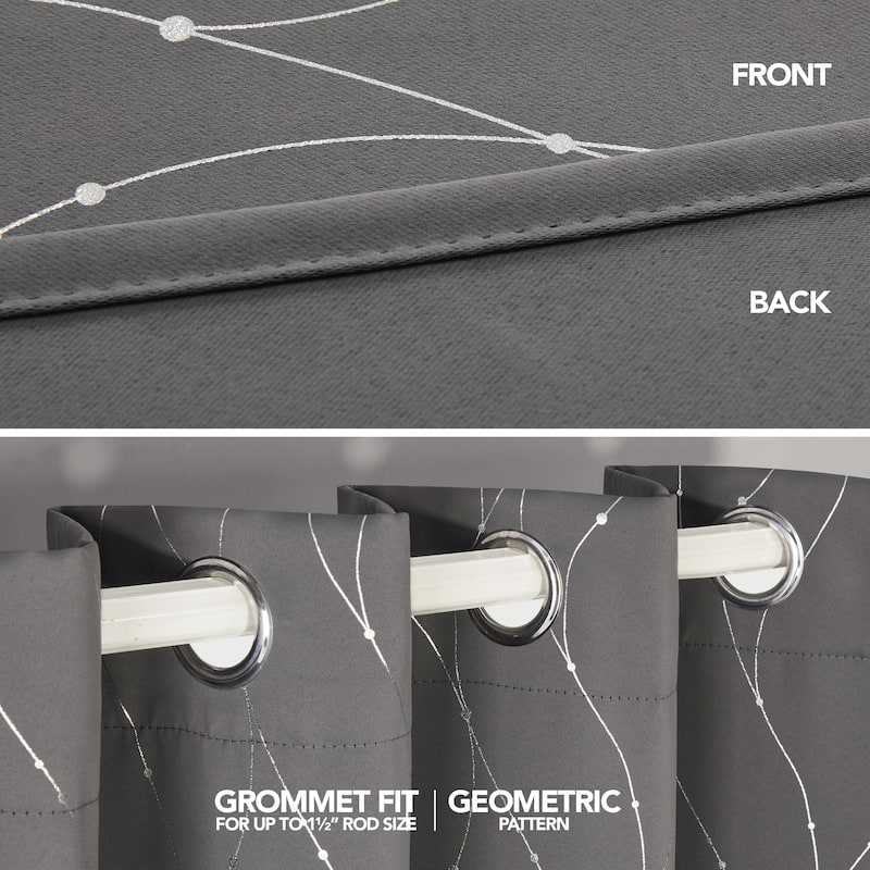 Deconovo Wave Line with Dots 52 Width Curtains Pair(2 Panel)