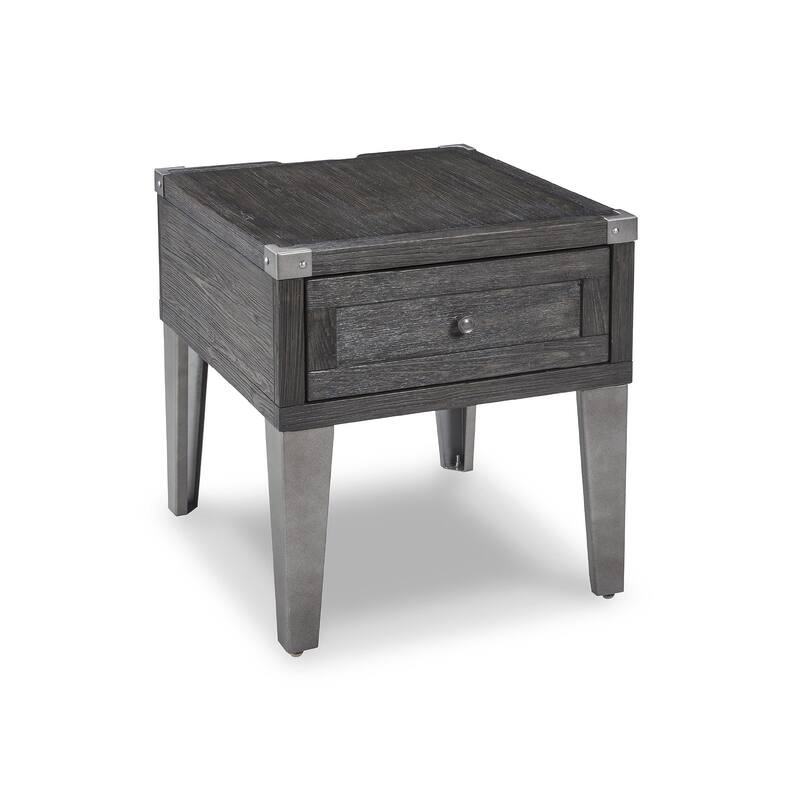 Todoe Contemporary Dark Gray Rectangular End Table