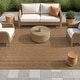 preview thumbnail 43 of 98, World Rug Gallery Border Indoor/Outdoor Flat Woven Area Rug 7' 10" x 10' - Natural