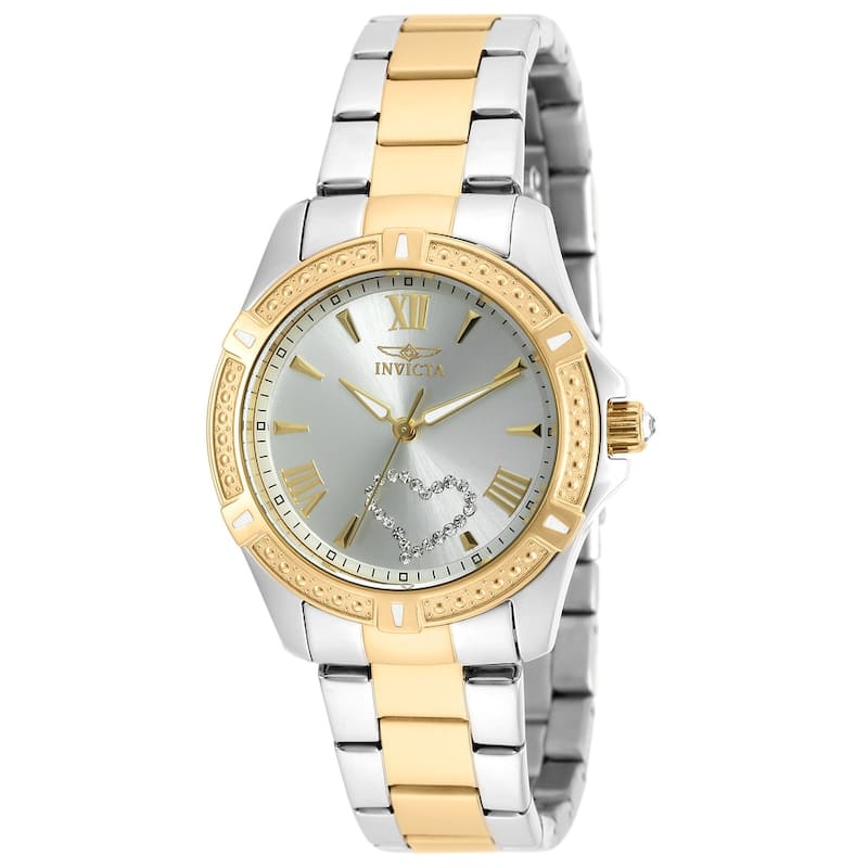 Invicta Women's 20323 Angel Quartz 3 Hand White, Silver Dial Watch