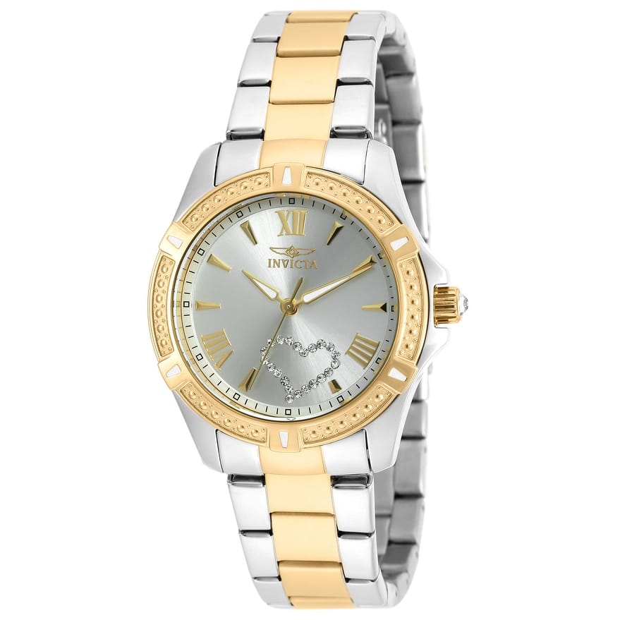 Invicta Women's 20323 Angel Quartz 3 Hand White, Silver Dial Watch