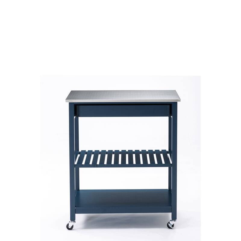 Holland Kitchen Cart With Stainless Steel Top