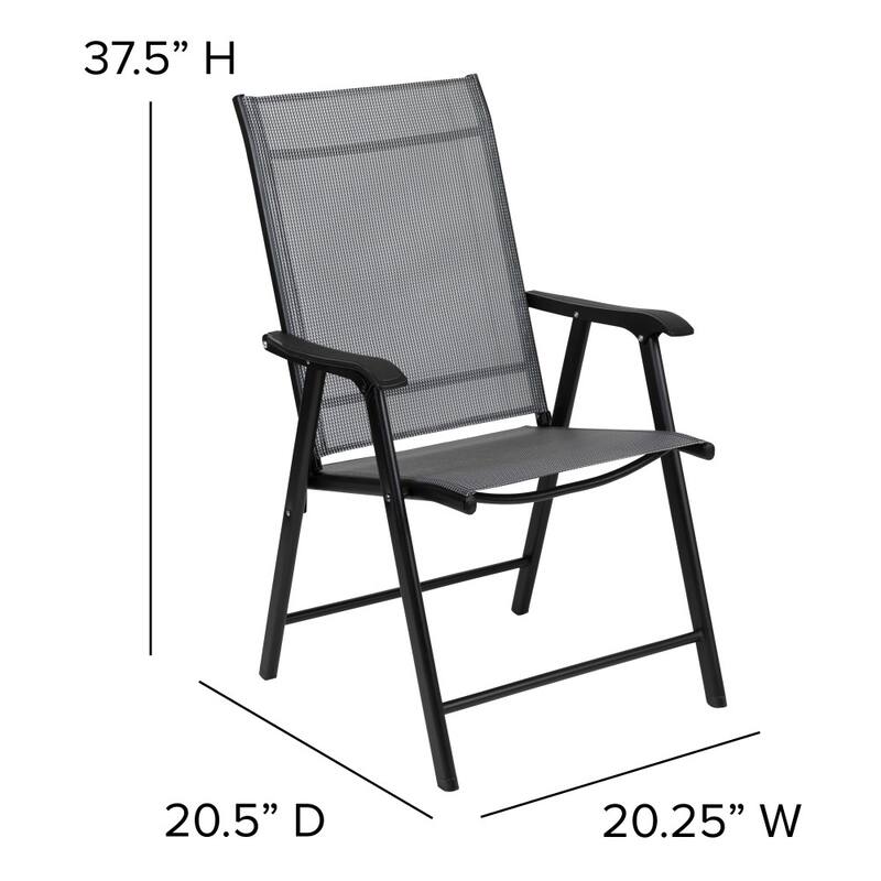 Outdoor Folding Patio Sling Chair / Portable Chair (2 Pack)