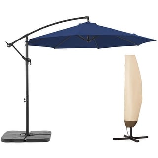 10 FT Patio Offset Umbrella Outdoor Cantilever Umbrella Hanging ...