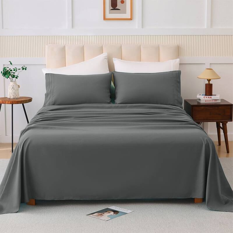 Shatex Soft Skin-Friendly 4-Piece Deep pocket Bed Sheet Set