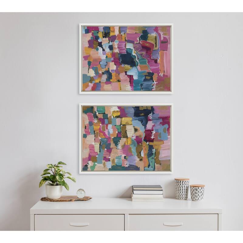 Kate and Laurel Sylvie Applause Framed Canvas Set by Leah Nadeau