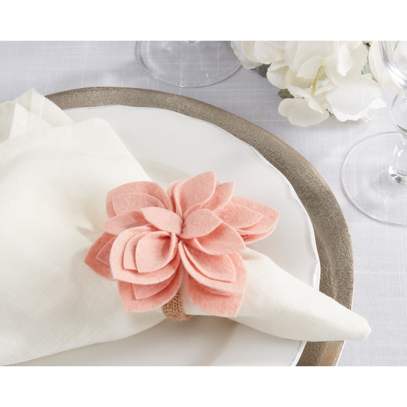 Felt Blossom Napkin Ring (Set of 4)