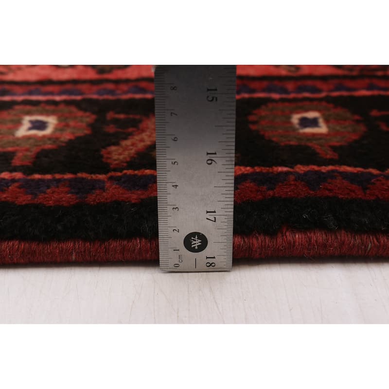 ECARPETGALLERY Hand-knotted Andelz Red Wool Rug - 3'7 x 9'10