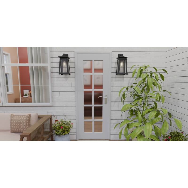 Drescher 1-Light Matte Black Outdoor Wall Lantern