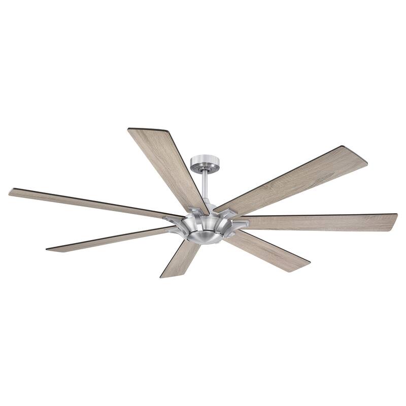 72" Farmhouse Oak Wooden 7-Blade Reversible Windmill Ceiling Fan without Light