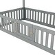preview thumbnail 32 of 33, Wood House Bed with Fence and Door