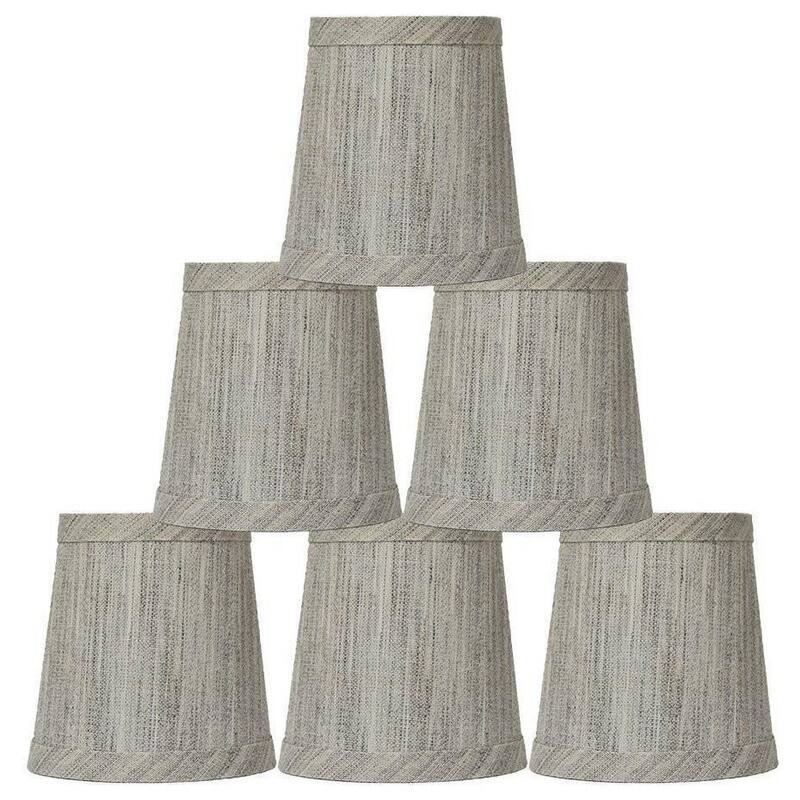 Linen Mini Chandelier Lamp Shade, Clip On, 4 inch Bottom Diameter, 4.75" Height