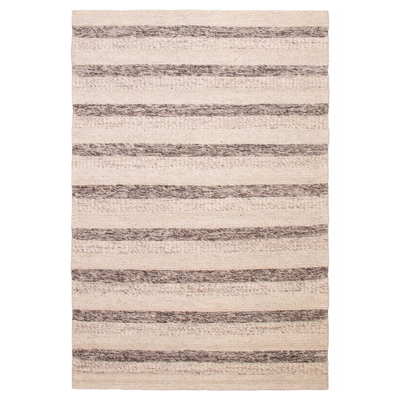 ECARPETGALLERY Braid weave Sienna Ivory Wool Rug - 8'10 x 12'8 - Ivory - 8'10 x 12'8