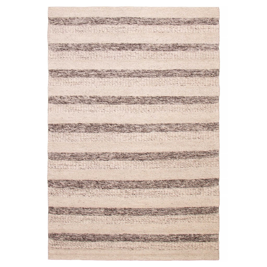 ECARPETGALLERY Braid weave Sienna Ivory Wool Rug - 8'10 x 12'8