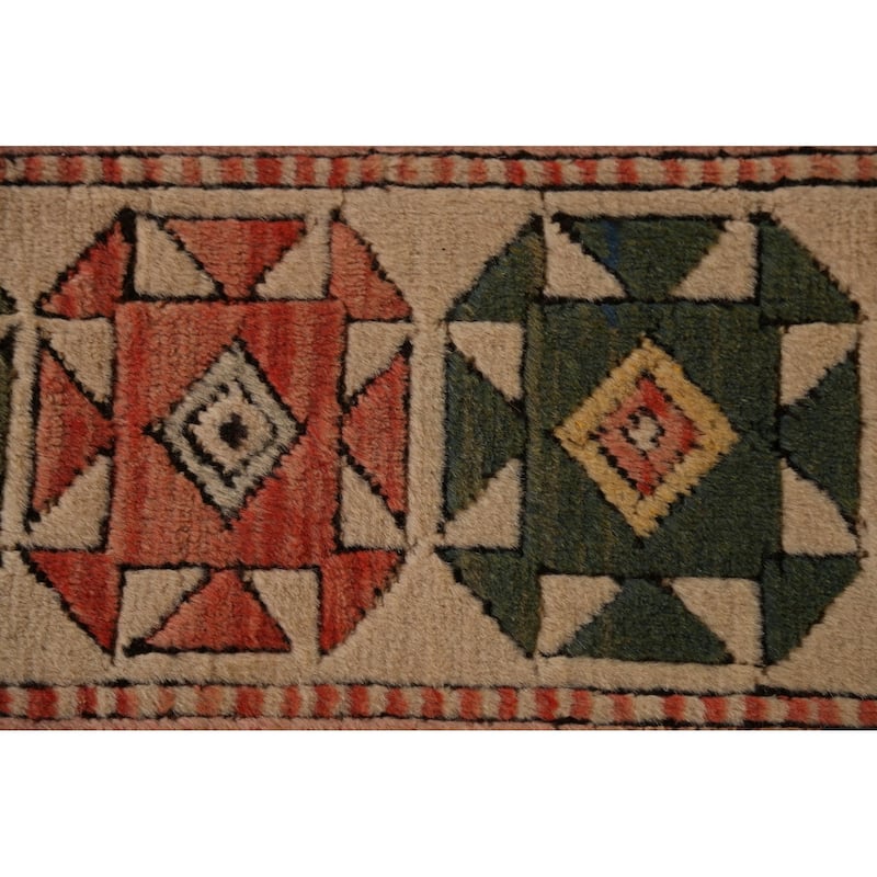 Blue Geometric Anatolian Turkish Area Rug Handmade Wool Carpet - 8'2"x 12'3"