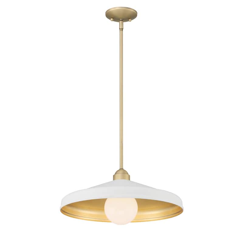 Lumanity Brooks Matte White 18" Adjustable Barn Light Pendant - 18'' D x 18'' W x 6'' H