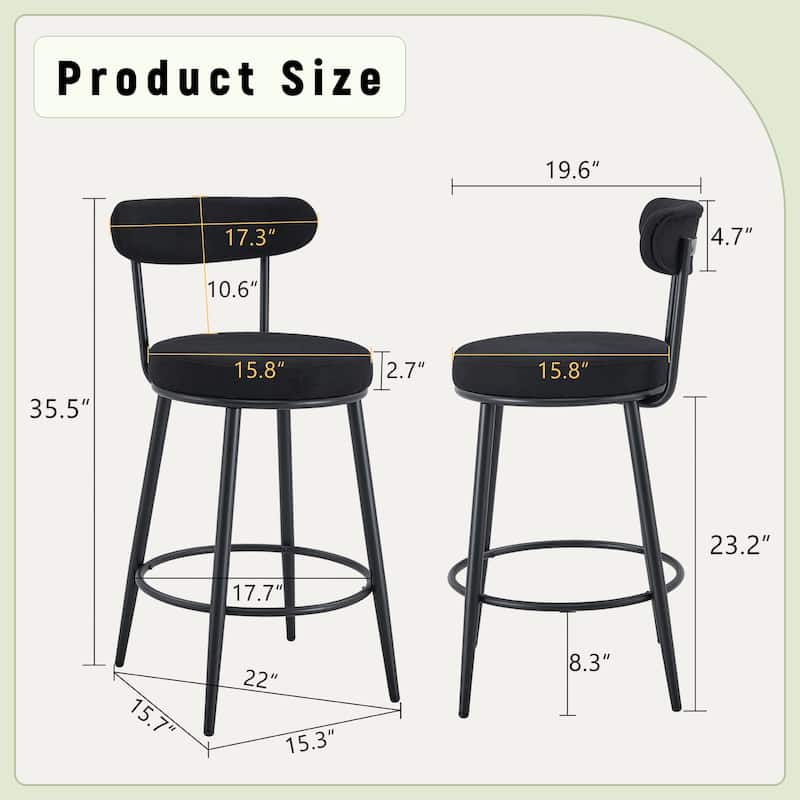 Fashionable and Comfortable - Two Sets of Ergonomic High Legged Bar Chairs,With White Fabric Cushions