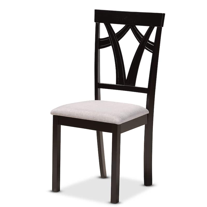 Derya Modern Transitional 5-Piece Wood Dining Set-Grey/Dark Brown