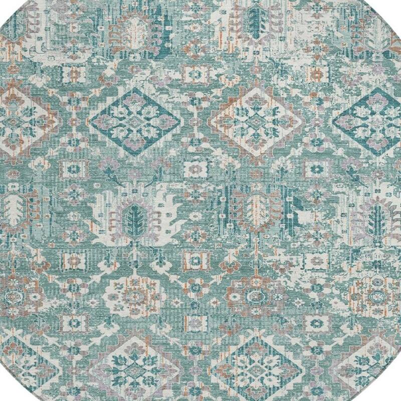 HomeRoots Floral Medallion Traditional Rectangle Outdoor Rug