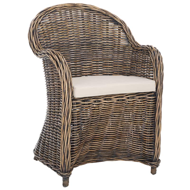 SAFAVIEH Sinja Yellow Rattan Club Chair - 24" x 26" x 35" - 24Wx26Dx35H