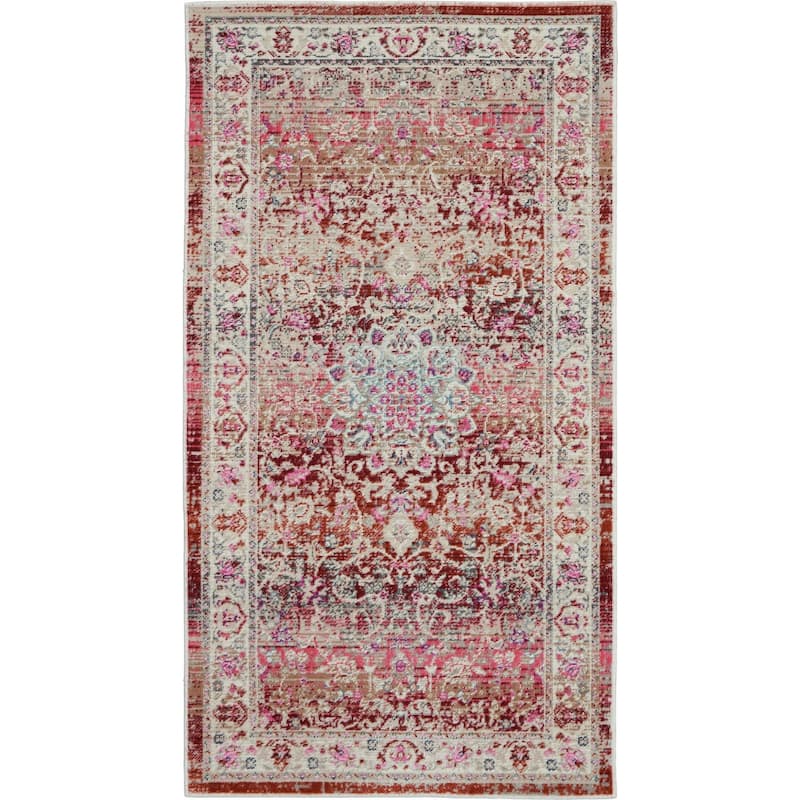 HomeRootsFloral Transitional Rectangle Area Rug - 48' X '24' X '0.5