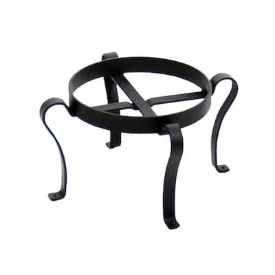 Achla Designs Small Indoor Outdoor Patio Flowerpot Plant Stand, 8 Inch Tall, Black Powder Coat Finish