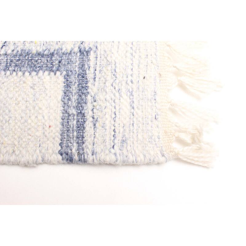 ECARPETGALLERY Flat-Weave Ankara FW Ivory Wool Kilim - 5'4 x 7'7