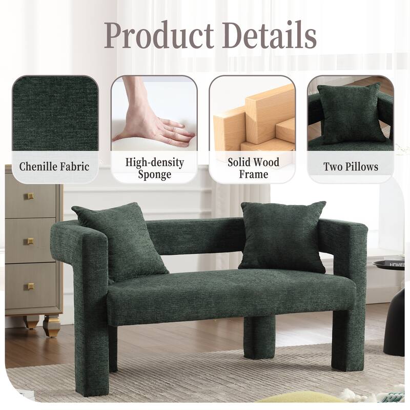 Modern Chenille Loveseat Sofa